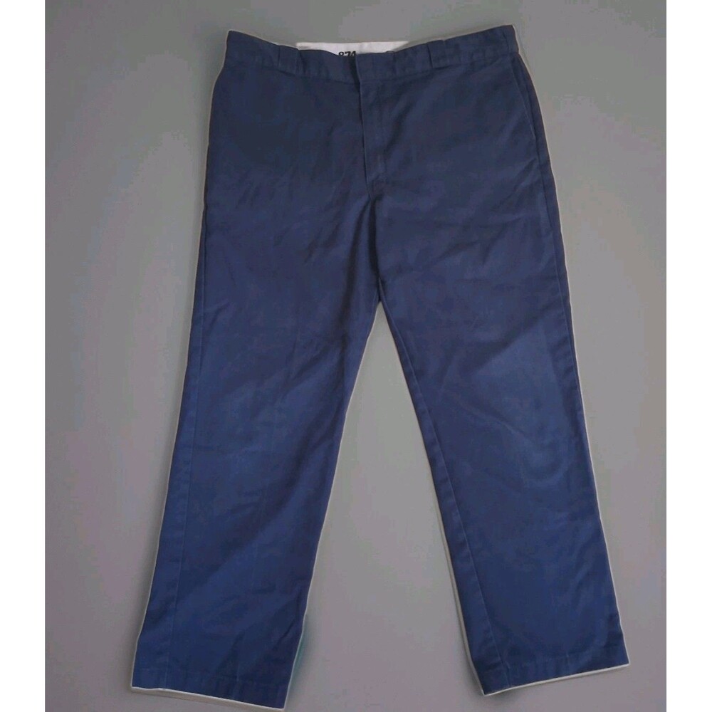 Dickies 874 Original Fit Navy Blue Pants Men's Work Flex Sz 42X32 (40X31)